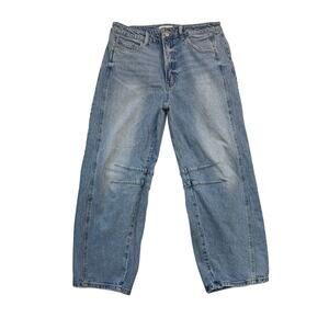 12th Tribe Muse Barrel Jeans Size 32 High Rise Relaxed Trendy Denim Boho